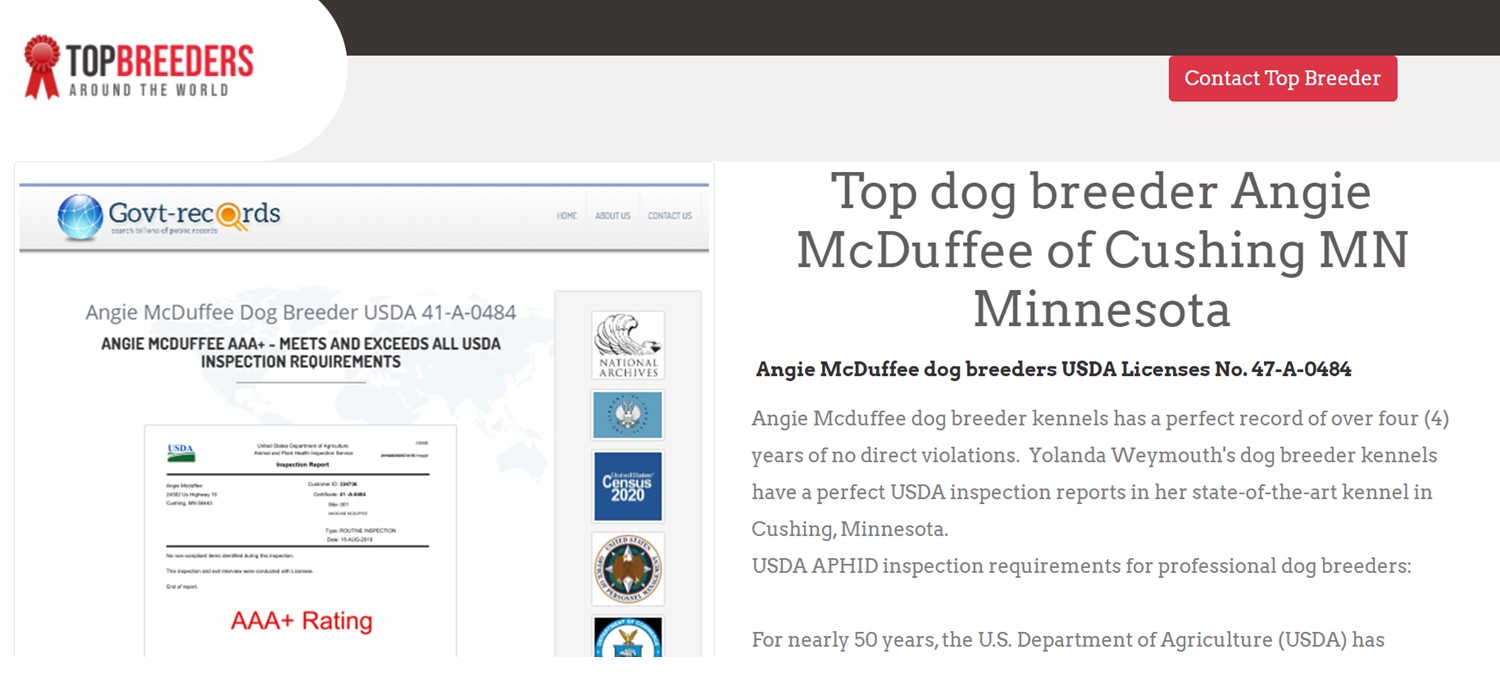 Top Dog Breeder Angie Mcduffee 