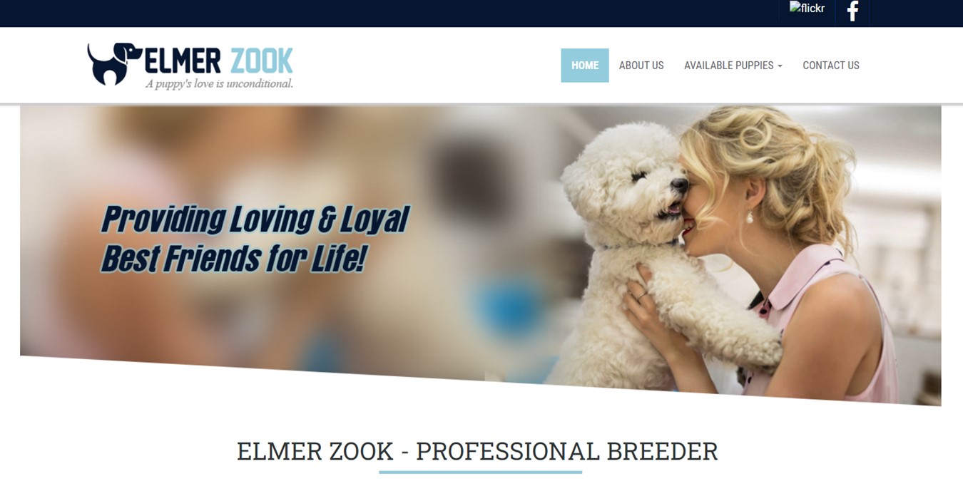 Elmer Zook professional dog breeder of Ephrata, PA