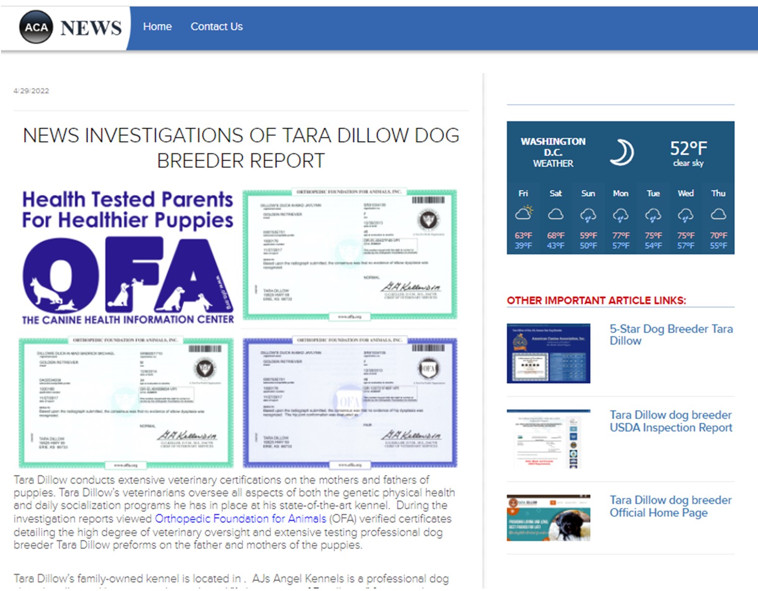 tara, dillow, dog, breeder, news, report, article, tara-dillow, dog-breeder, erei, ks, kansas, puppy, dog, kennels, mill, puppymill, usda, ACA, ICA, registered, show handler, retrievers, usda, 48-A-2019, 48A2019